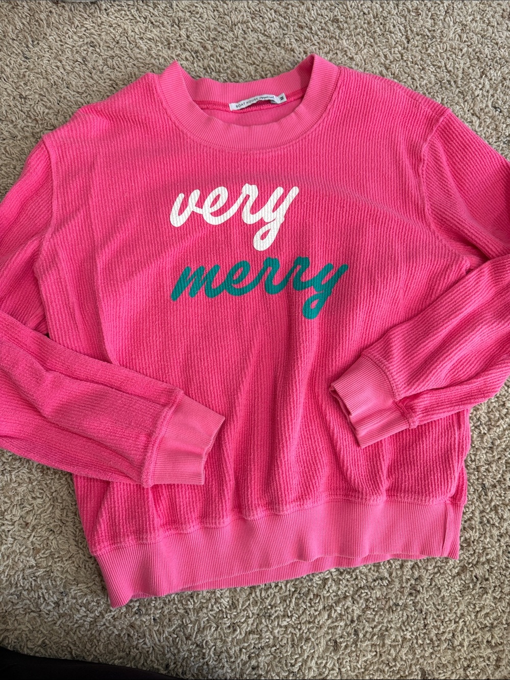 Very Merry Pink Holiday Sweatshirt - Women